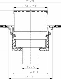 Desen tehnic: Receptor cu manseta din bitum pentru acoperis circulabil HL62BH/7