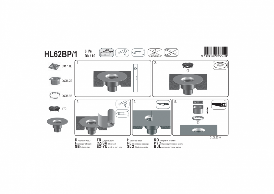 Pagina 1-Exemplu montaj: Receptor pentru acoperis circulabil cu guler din PVC si element de incalzire...