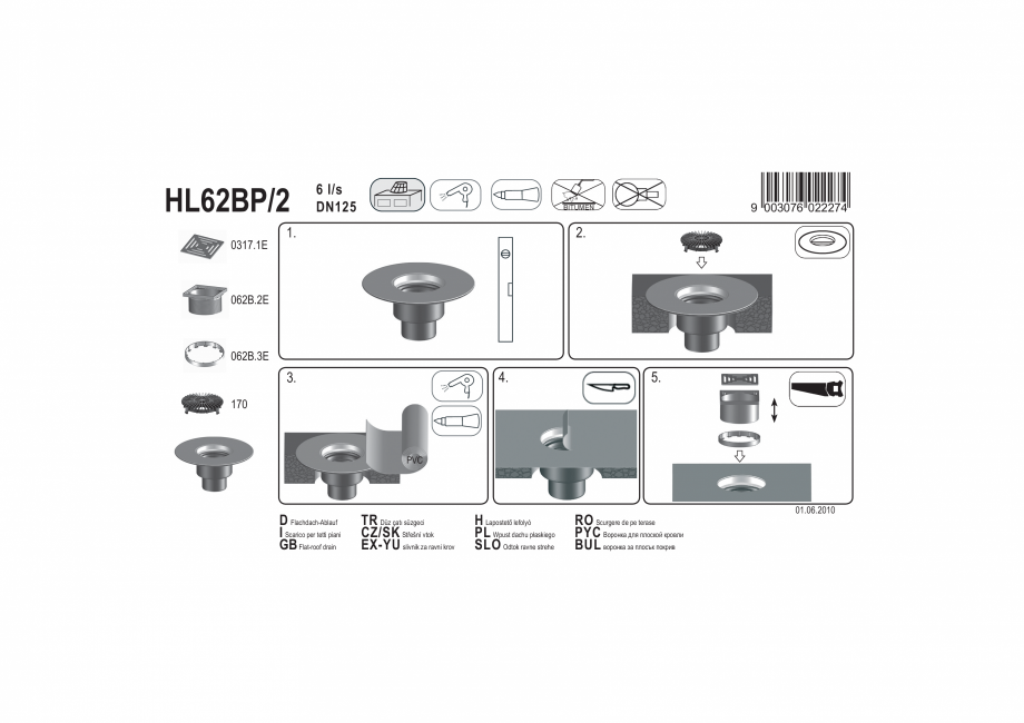 Pagina 1-Exemplu montaj: Receptor pentru acoperis circulabil cu guler din PVC si element de incalzire...