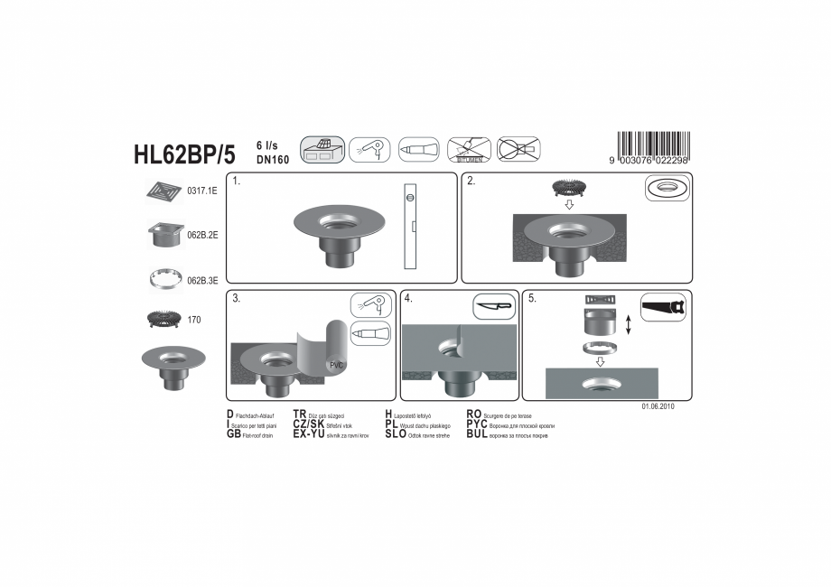 Pagina 1-Exemplu montaj: Receptor pentru acoperis circulabil cu guler din PVC si element de incalzire...