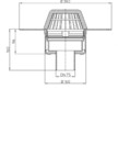 Desen tehnic Receptor pentru acoperis plat cu scurgere verticala cu guler din PP HL62F 7 HL