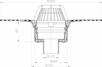 Desen tehnic: Receptor cu manseta din bitum pentru acoperis circulabil HL62H/7 HL Hutterer & Lechner