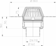 Desen tehnic: Receptor pentru acoperis cu guler din PVC HL62P/1 HL Hutterer & Lechner - 