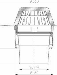 Desen tehnic: Receptor pentru acoperis cu guler din PVC HL62P/2