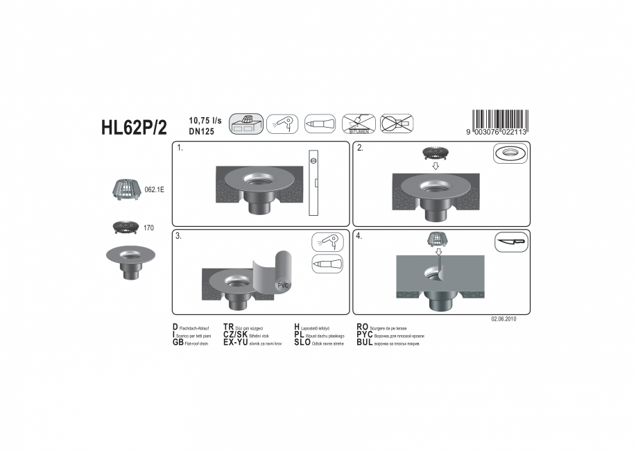 Pagina 1-Exemplu montaj: Receptor pentru acoperis cu guler din PVC HL62P/2 HL Hutterer & Lechner...
