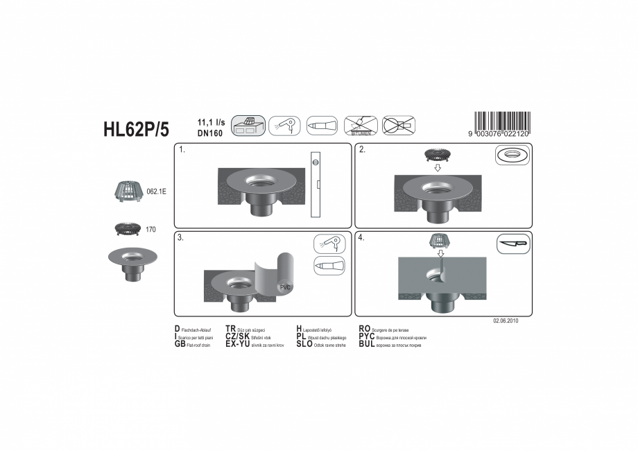 Pagina 1-Exemplu montaj: Receptor pentru acoperis cu guler din PVC HL62P/5 HL Hutterer & Lechner...