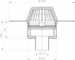 Desen tehnic: Receptor pentru acoperis cu guler din PVC HL62P/7 HL Hutterer & Lechner