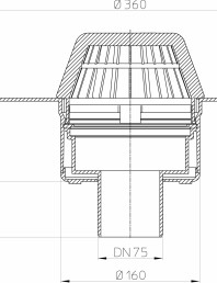 Desen tehnic: Receptor pentru acoperis cu guler din PVC HL62P/7