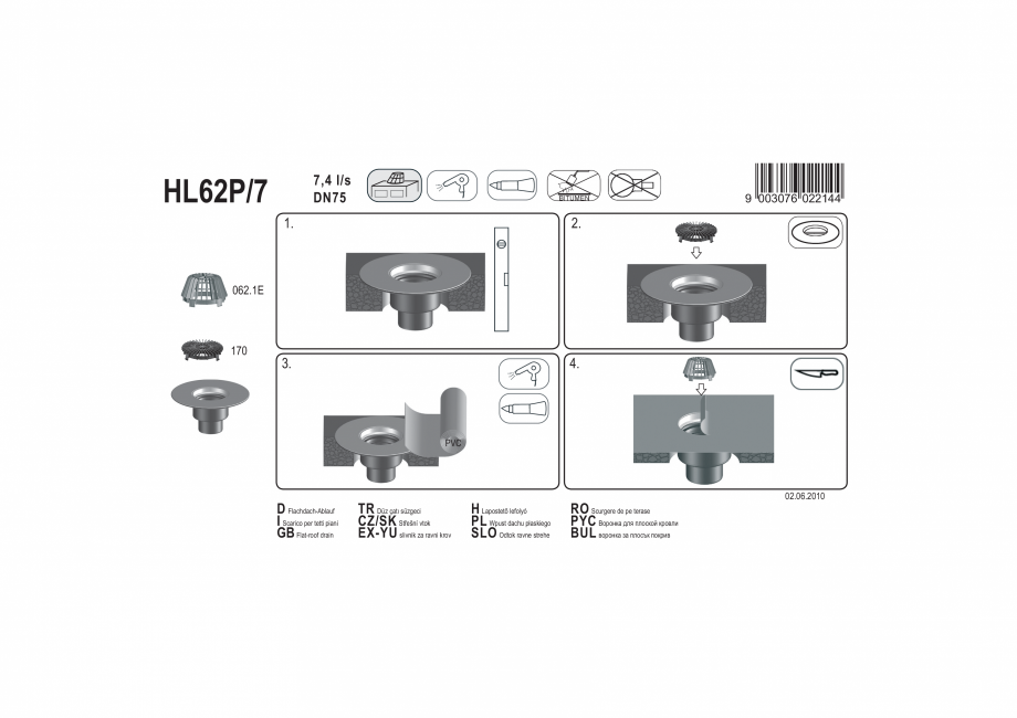 Pagina 1-Exemplu montaj: Receptor pentru acoperis cu guler din PVC HL62P/7 HL Hutterer & Lechner...