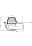 Desen tehnic Receptor de acoperis cu scurgere orizontala cu guler din PP si incalzire HL64 1F
