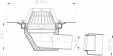 Desen tehnic: Receptor cu iesire orizontala DN75/110 pentru acoperis HL Hutterer & Lechner - HL64