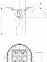 Desen tehnic: Receptor pentru balcon si terasa DN50/75 cu articulatie