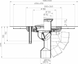 Desen tehnic Receptor pentru balcon si terasa DN50 75 cu guler din beton polimer CeraDrain HL