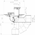 Desen tehnic Receptor pentru balcon si terasa DN50 75 cu articulatie HL Hutterer & Lechner -