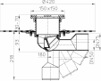 Desen tehnic Receptor pentru balcon si terasa DN50 75 cu articulatie cu manseta din bitum HL