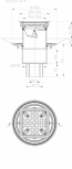 Desen tehnic Sifon vertical pentru balcoane si terase pentru montare pe gresie HL Hutterer & Lechner
