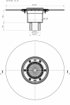 Desen tehnic Corp receptor vertical pentru balcon si terasa DN50 75 110 cu manseta din bitum