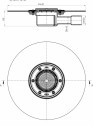 Desen tehnic: Corp receptor orizontal pentru balcon si terasa DN40/50, cu manseta din bitum