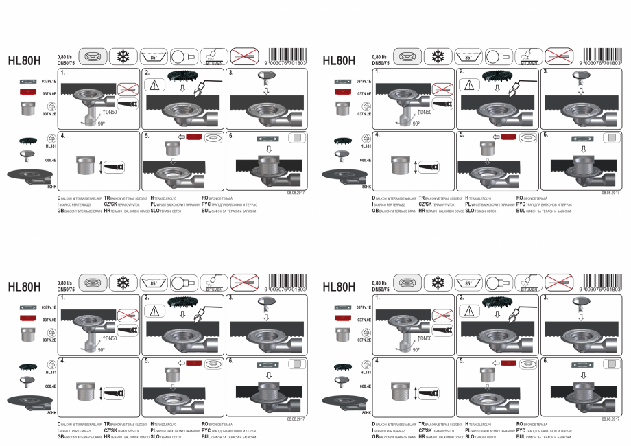 Pagina 1-Exemplu montaj: Receptor pentru balcon si terasa DN50/75 cu manseta din bitum HL Hutterer &...