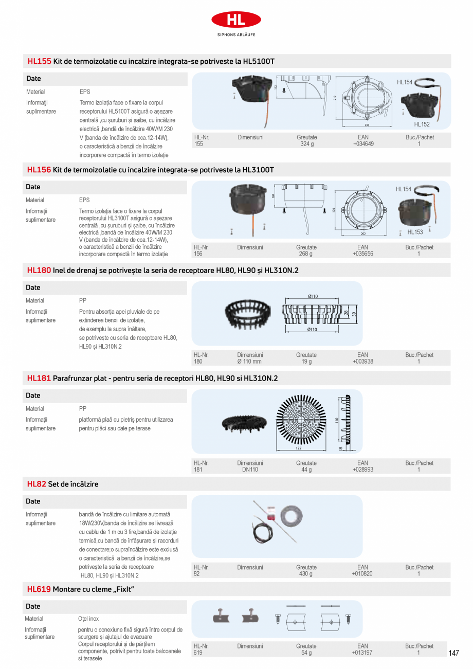 Pagina 15-Receptoare de scurgere pentru balcoane si terase HL Hutterer & Lechner HL73.0, HL73.2, HL80,...