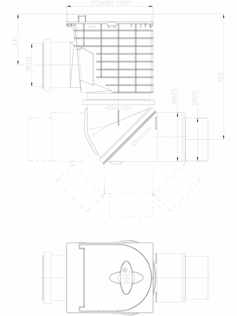 Pagina 1-CAD-DXF Caseta ape pluviale pentru burlane inglobate in fatada HL Hutterer & Lechner Detaliu de ...