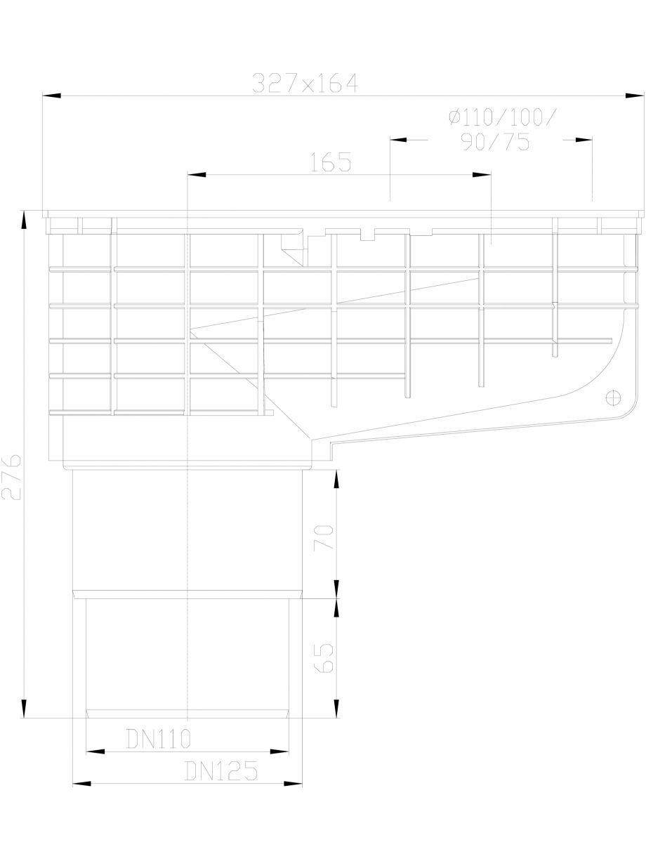 Pagina 1-CAD-DXF Caseta ape pluviale cu racord evacuare vertical fix HL Hutterer & Lechner Detaliu de...