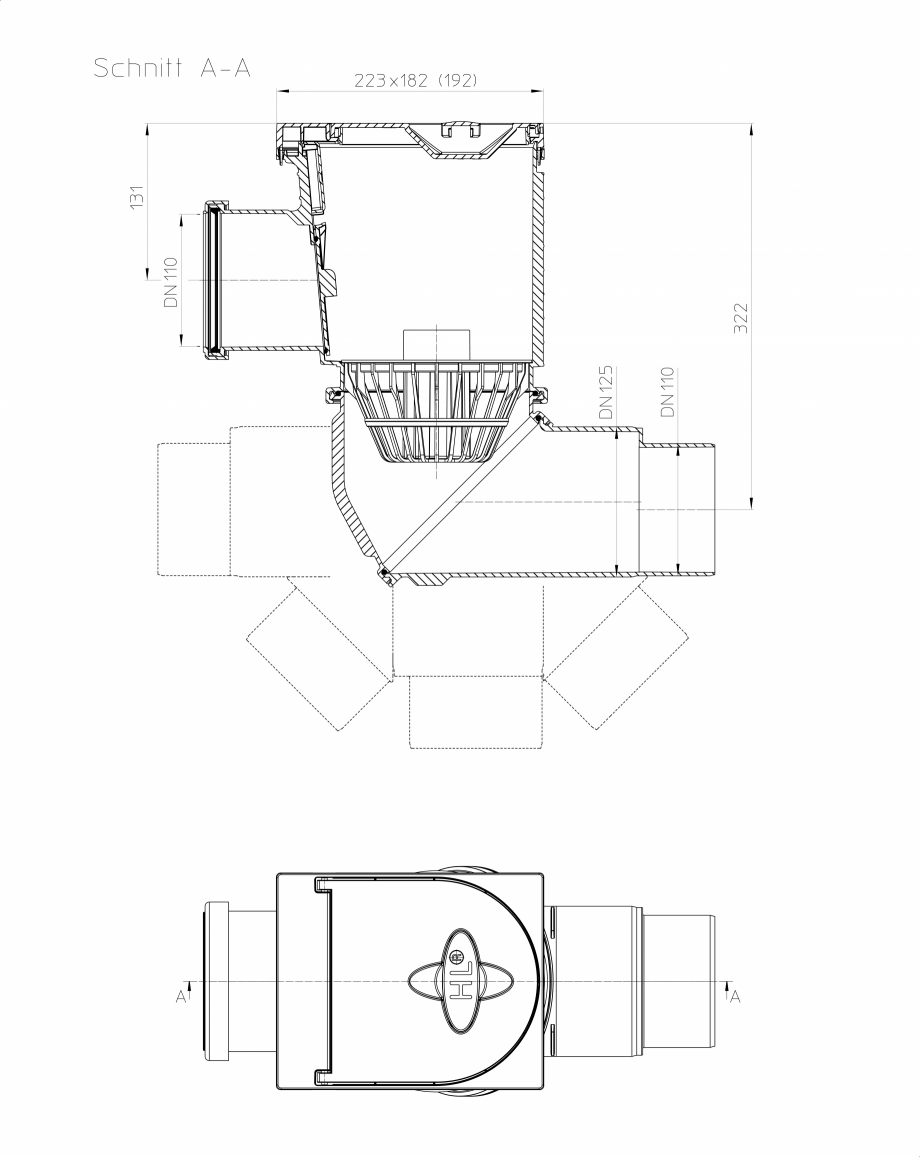 Pagina 1-Caseta ape pluviale pentru burlane inglobate in fatada - desen tehnic HL Hutterer & Lechner...