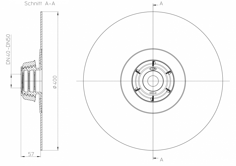 Pagina 1-Desen tehnic: Piesa de trecere prin perete etansa cu manseta din Bitum; d 40-50 mm HL Hutterer &...
