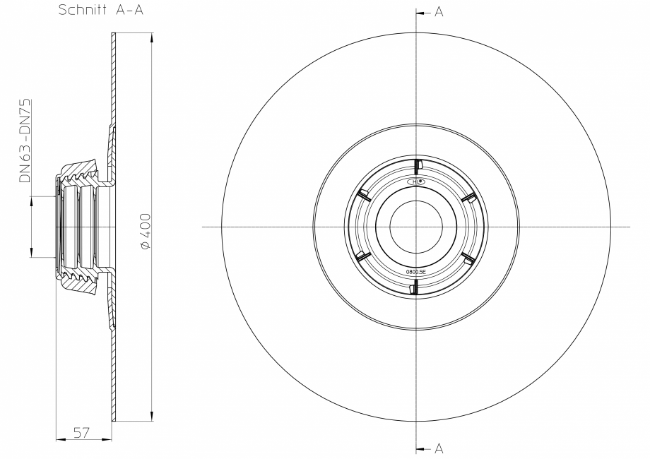 Pagina 1-Desen tehnic: Piesa de trecere prin perete etansa cu manseta din Bitum; d 63-75 mm HL Hutterer &...
