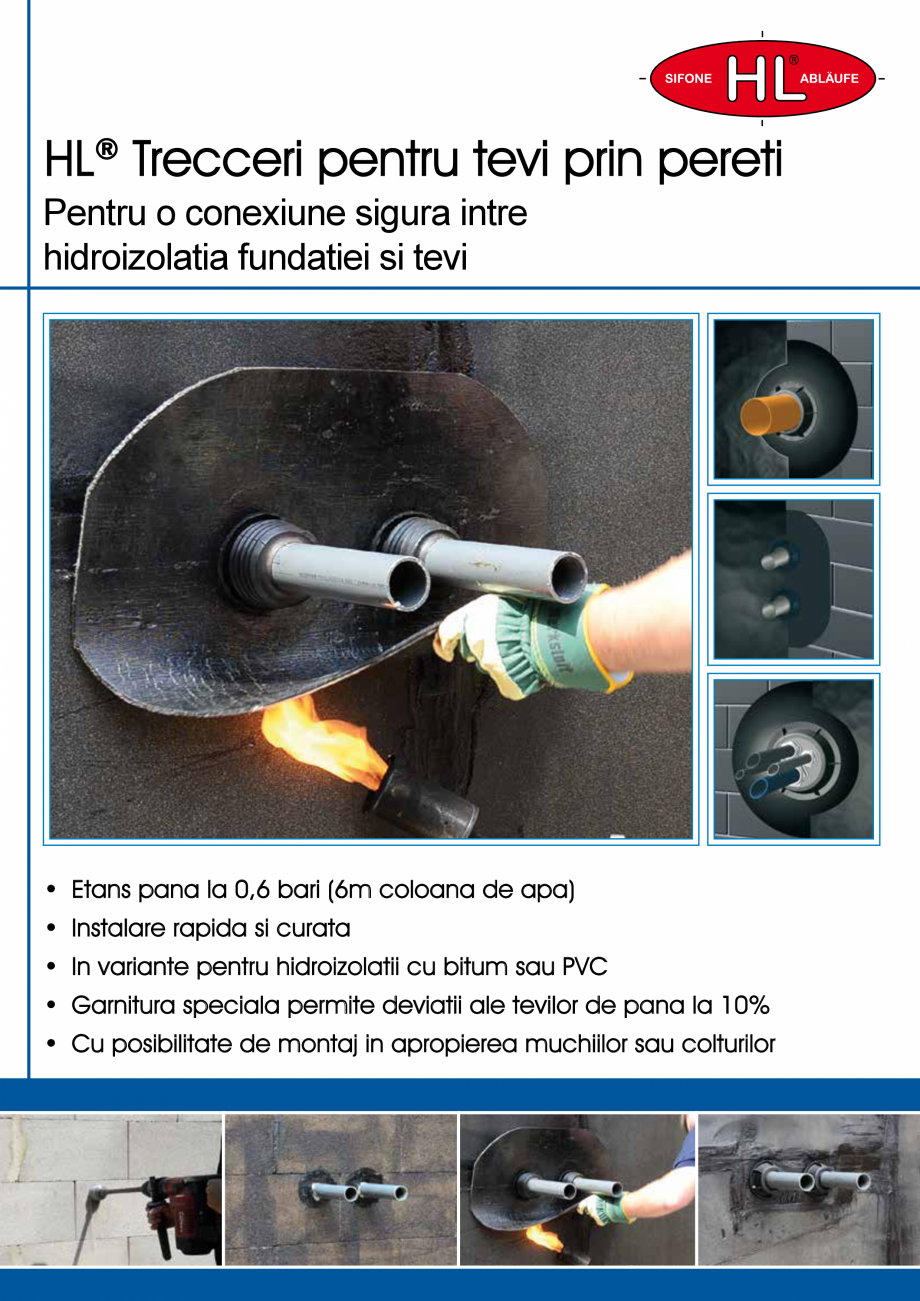 Pagina 1-Treceri prin pereti pentru tevi - Pentru o conexiune sigura intre hidroizolatia fundatiei si tevi HL...