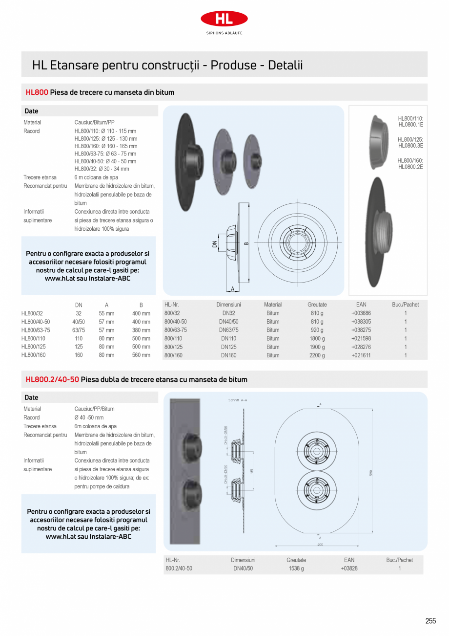 Pagina 5-Etansare pentru cladiri - Piese de trecere HL Hutterer & Lechner Catalog, brosura Romana n bitum...