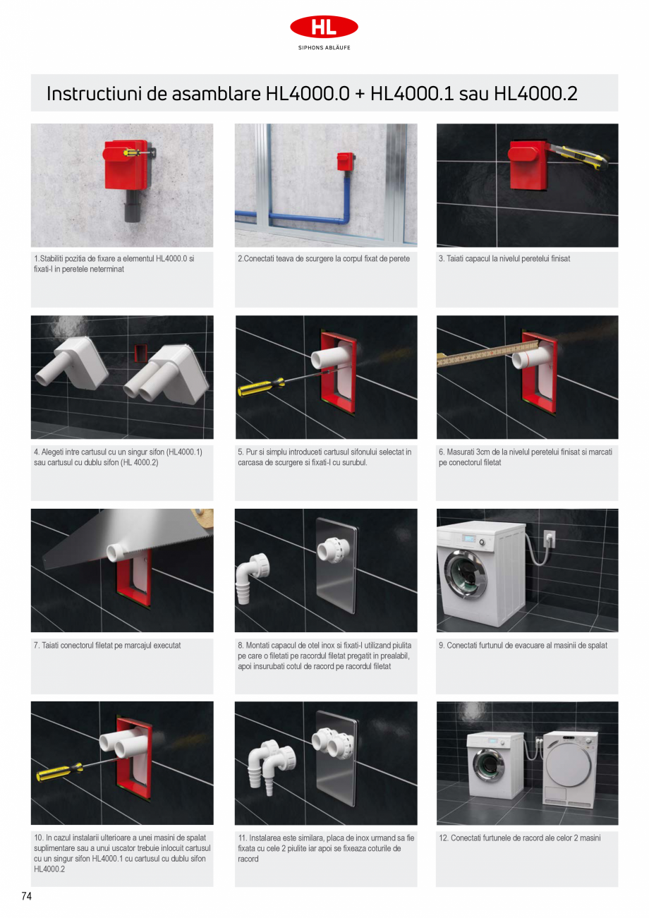 Pagina 4-Sifoane pentru masini de spalat HL Hutterer & Lechner Catalog, brosura Romana a
provoca...