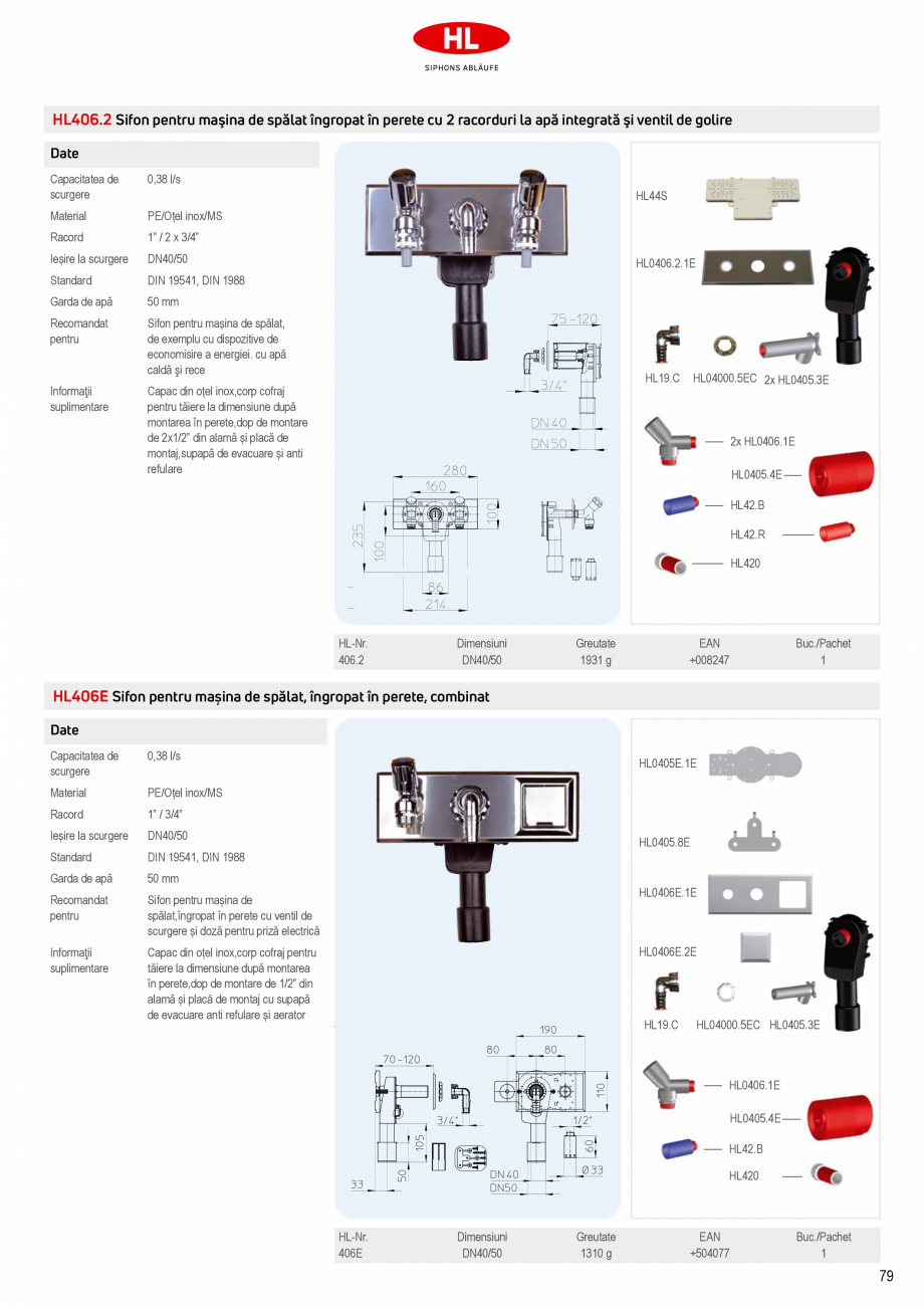 Pagina 9-Sifoane pentru masini de spalat HL Hutterer & Lechner Catalog, brosura Romana ard

DIN 19541
...
