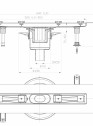 Desen tehnic: Rigola din inox pentru dus cu racord iesire vertical DN50, flansa 600 mm