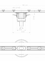 Desen tehnic: Rigola din inox pentru dus cu racord iesire vertical DN50, flansa 900 mm