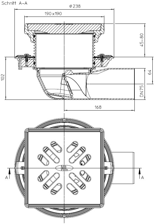 Schiță dimensiuni Receptor pentru parcare -  HL5100TG
