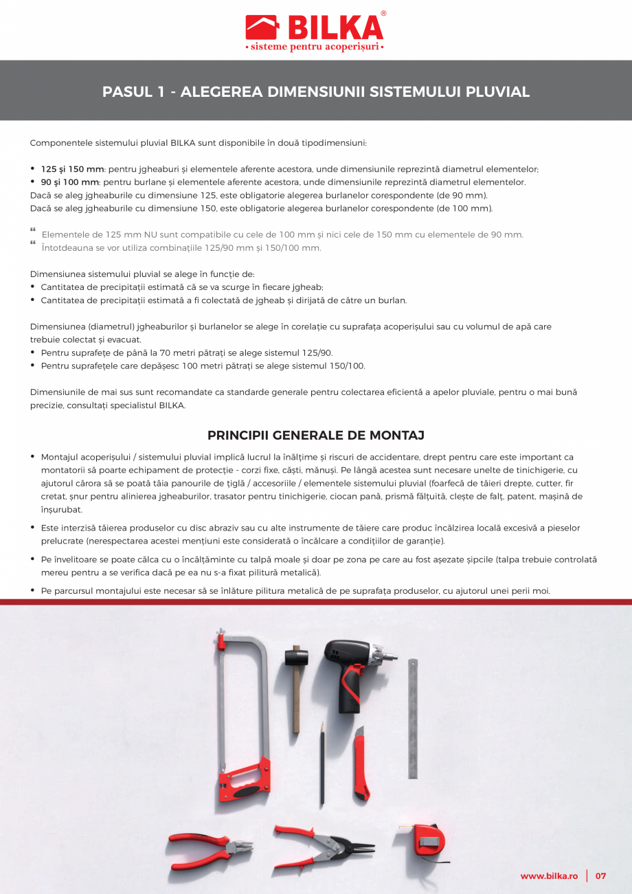 Catalog sisteme pluviale BILKA Catalog, brosura Romana