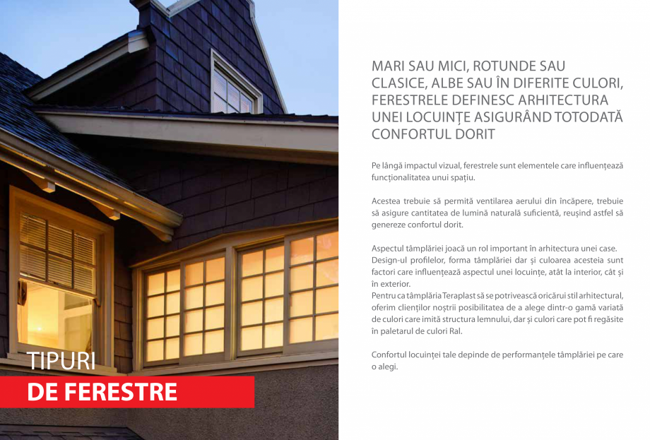 Pagina 14-Ferestre si usi din PVC  Catalog, brosura Romana clasic (softline) - fețe drepte
etanșeitate...