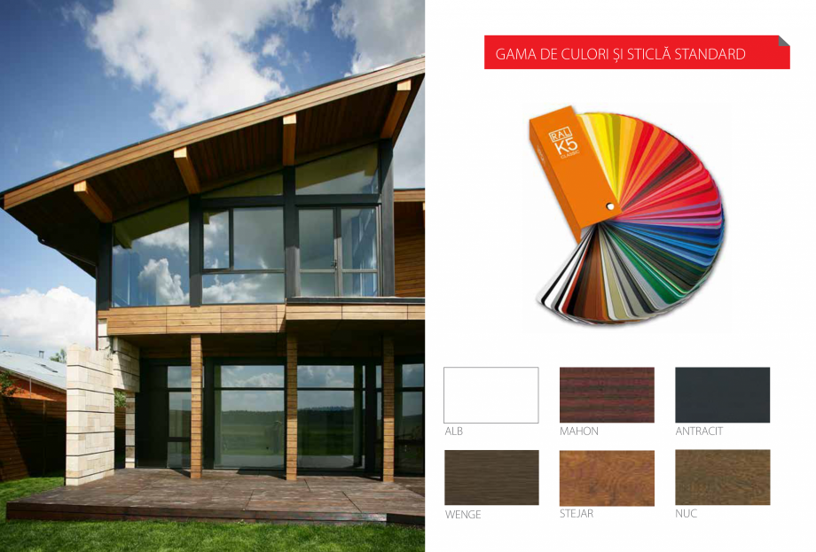 Pagina 16-Ferestre si usi din PVC  Catalog, brosura Romana ile se pot realiza în culorile indicate pentru...