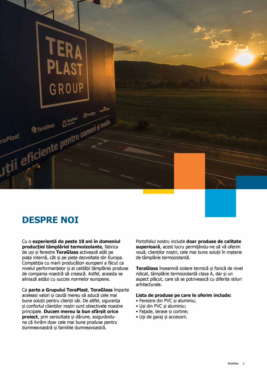 Pagina 3-Catalog de produse TeraGlass 2020  Catalog, brosura Romana ărie, cel mai important indicator este...