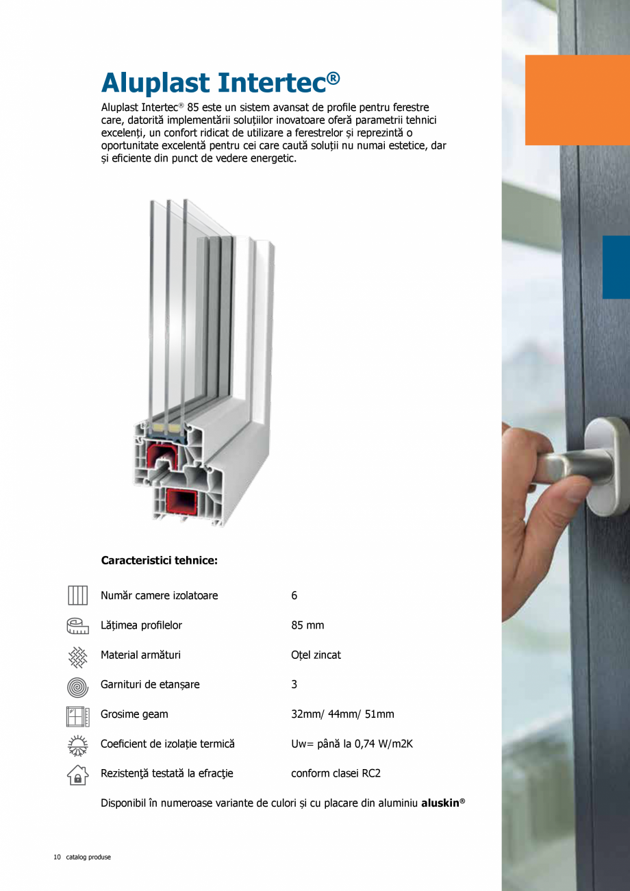 Pagina 10-Catalog de produse TeraGlass 2020  Catalog, brosura Romana te un sistem de ferestre
cu un design...