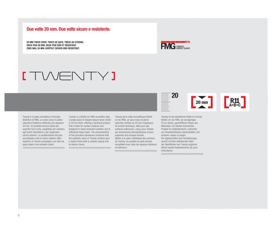 Pagina 4-Catalog gresie 2 cm  - colectia TWENTY LastreCeramice.ro Catalog, brosura Engleza, Franceza, Germana...