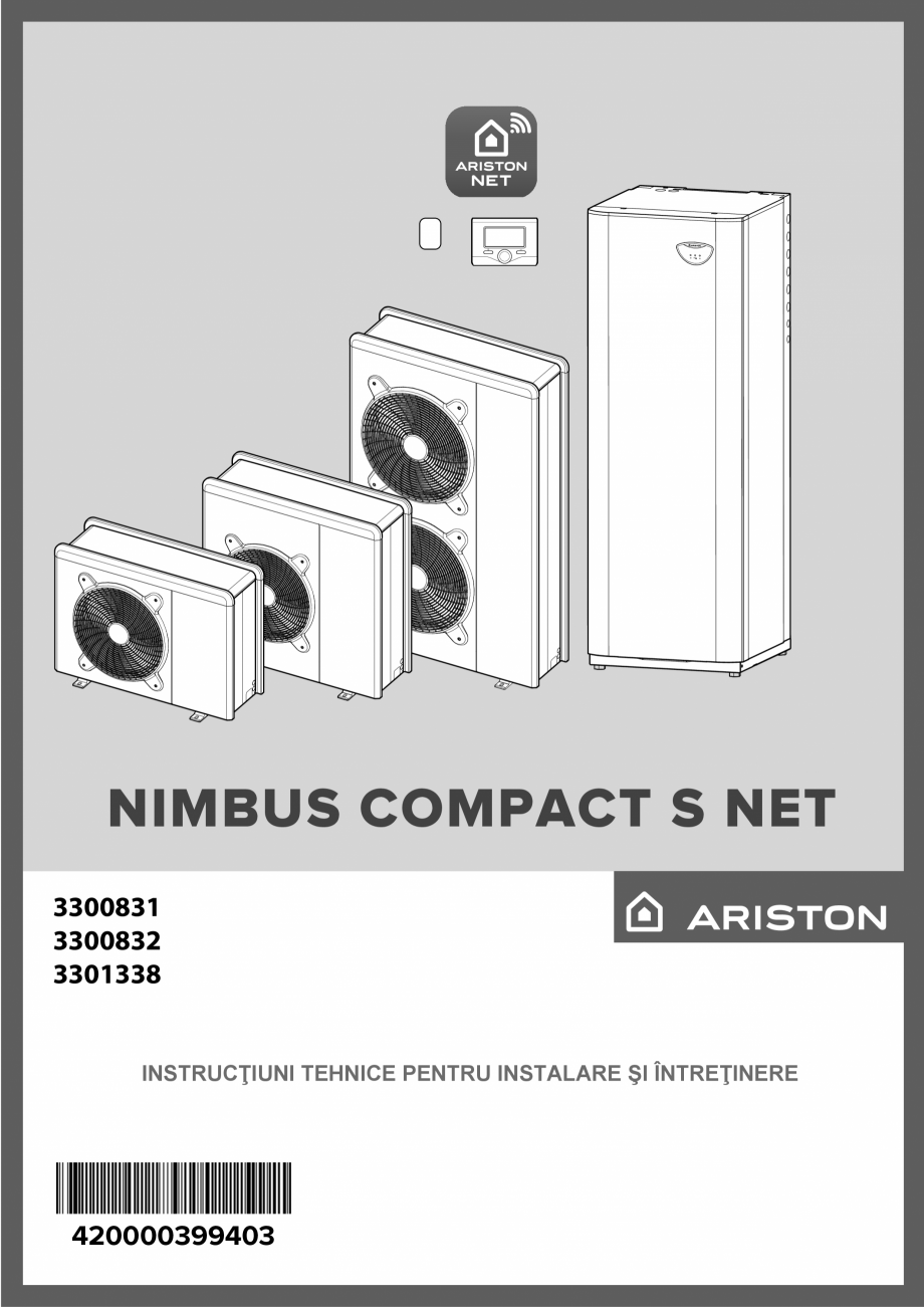 fluctuate Perceivable linkage Instructiuni de instalare - Pompa de caldura split aer/apa ARISTON NIMBUS  COMPACT S NET Instructiuni montaj, utilizare Romana