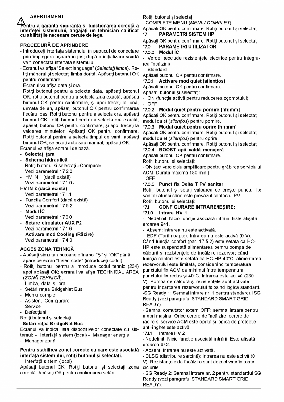 Pagina 28-Instructiuni de instalare - Pompa de caldura split aer/apa ARISTON NIMBUS COMPACT S NET Instructiuni...