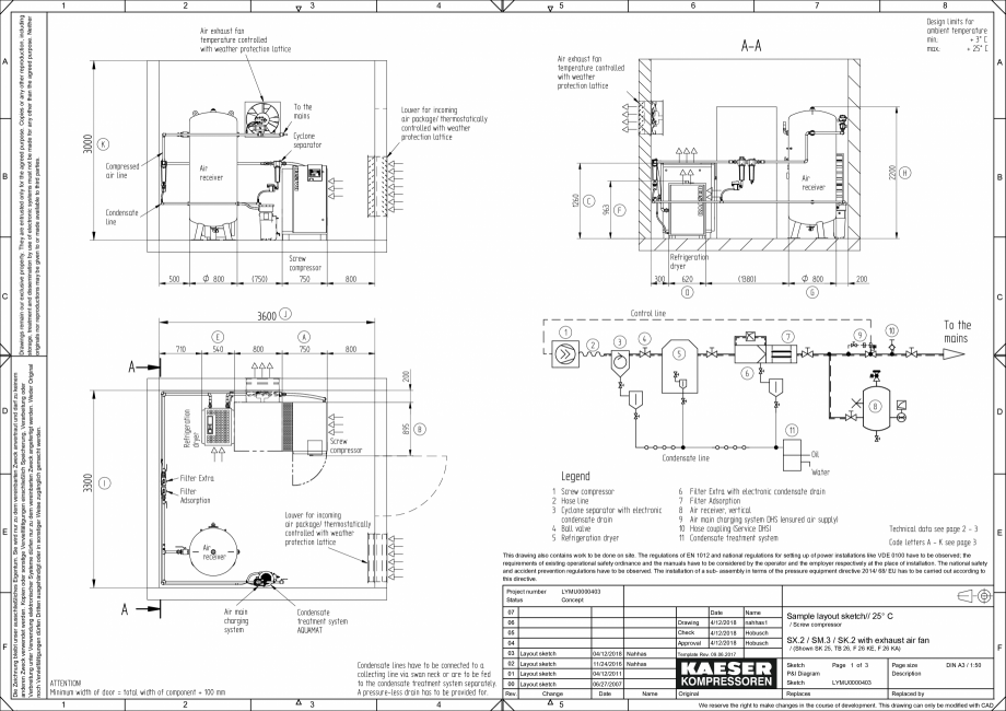 Pagina 1-CAD-PDF Compresoare cu surub cu transmisie prin curea - Exemple pentru planuri de amplasare la seria...
