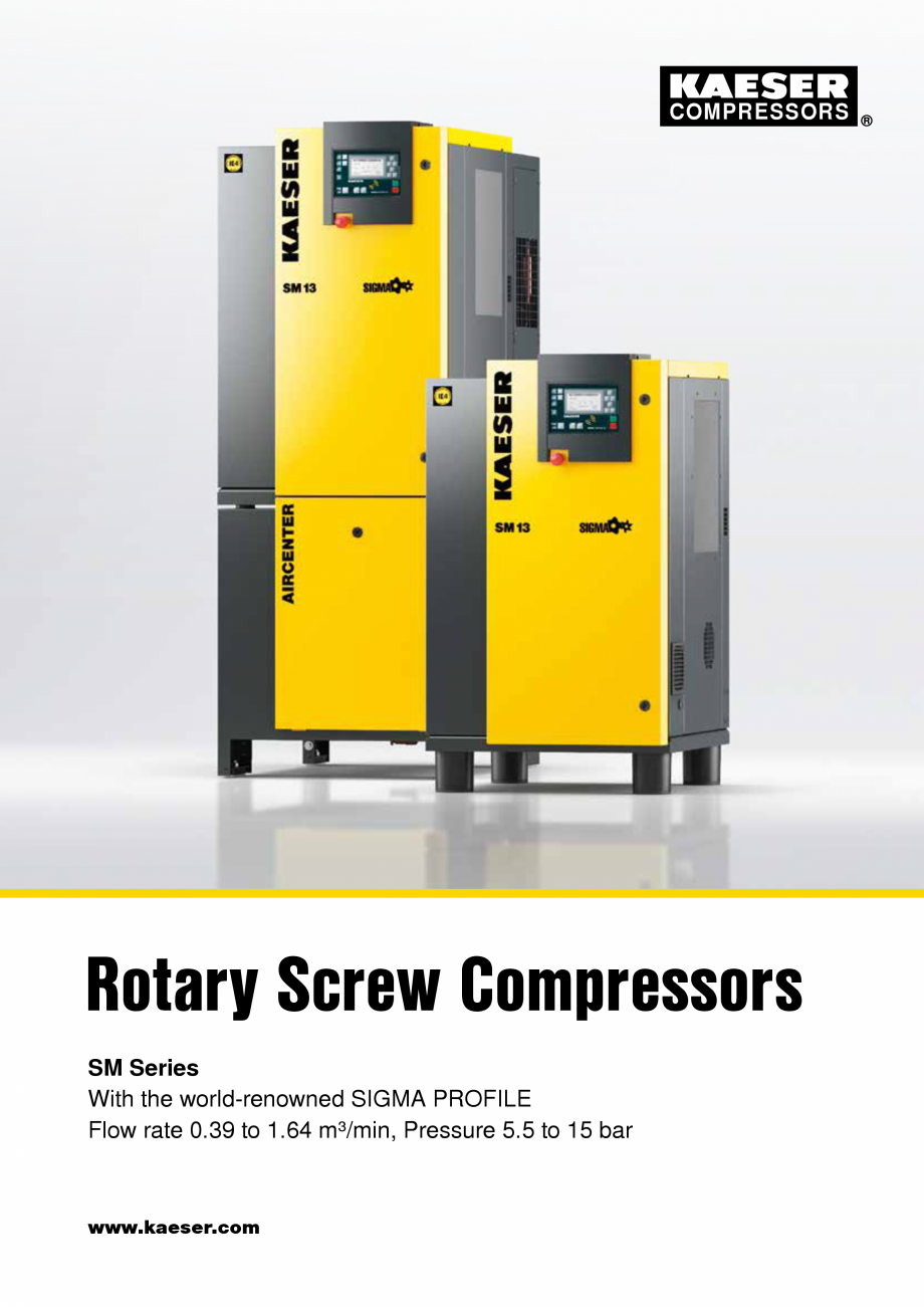 Pagina 1-Compresoare cu șurub seria SM KAESER KOMPRESSOREN AIRCENTER Catalog, brosura Engleza COMPRESSORS
...