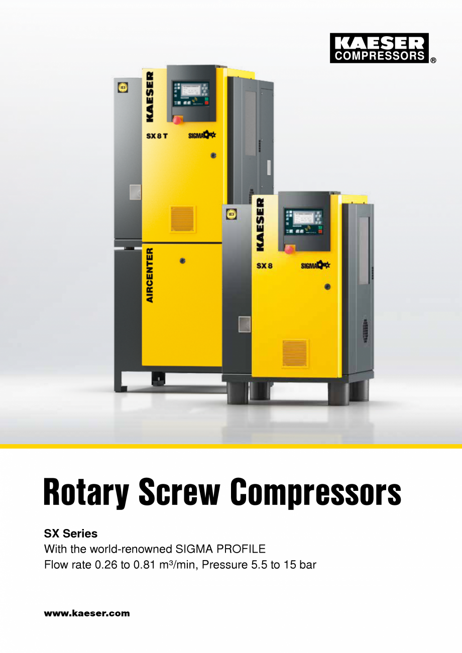 Pagina 1-Compresoare cu șurub seria SX KAESER KOMPRESSOREN AIRCENTER Catalog, brosura Engleza Rotary Screw...