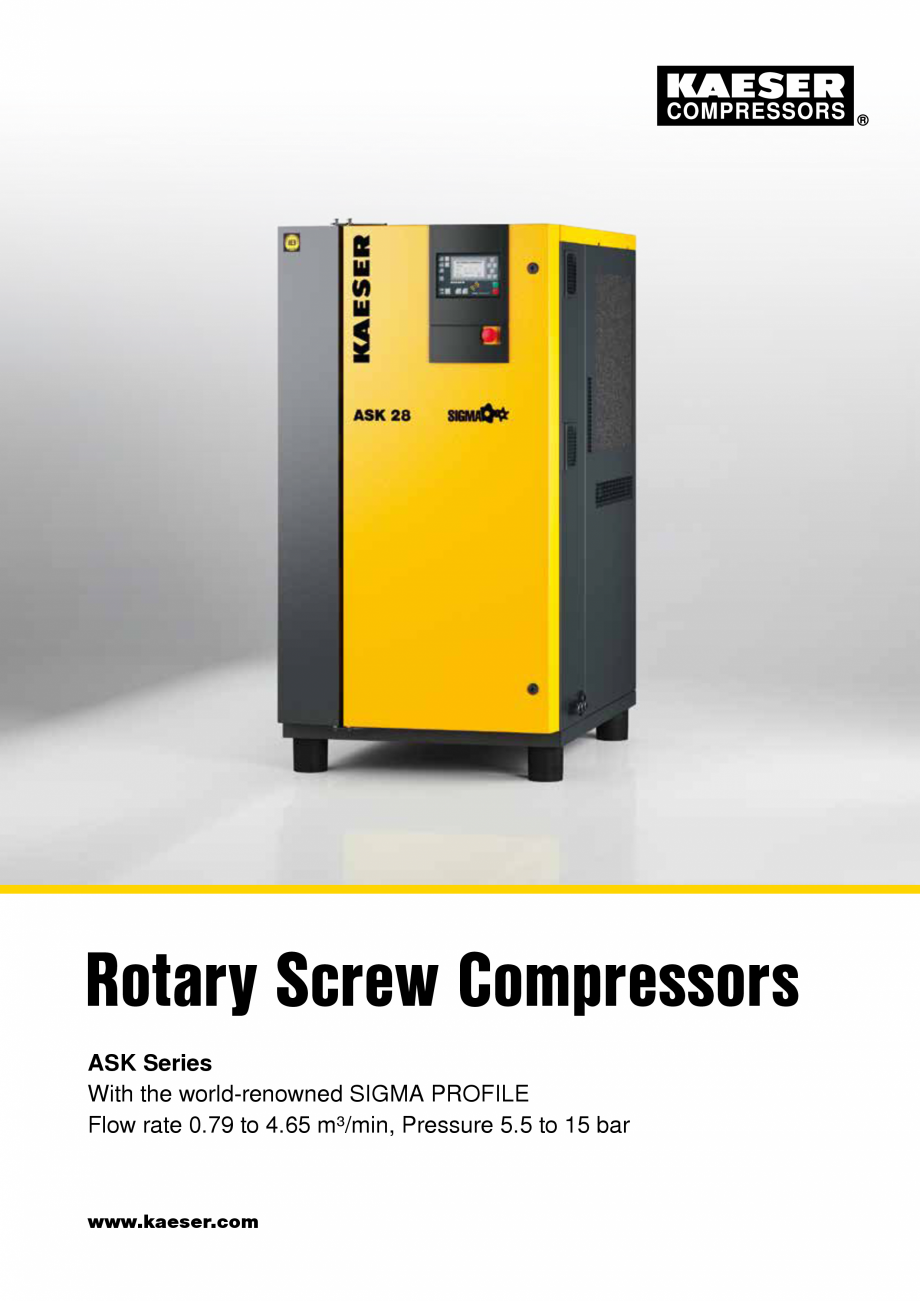 Pagina 1-Compresoare seria ASK KAESER KOMPRESSOREN Catalog, brosura Engleza Rotary Screw Compressors
ASK...