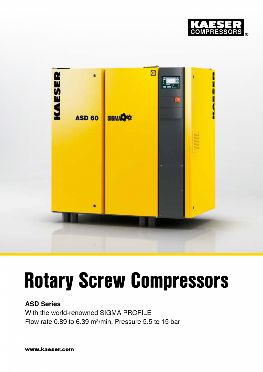 Pagina 1-Compresoare seria ASD KAESER KOMPRESSOREN Catalog, brosura Engleza COMPRESSORS

Rotary Screw...