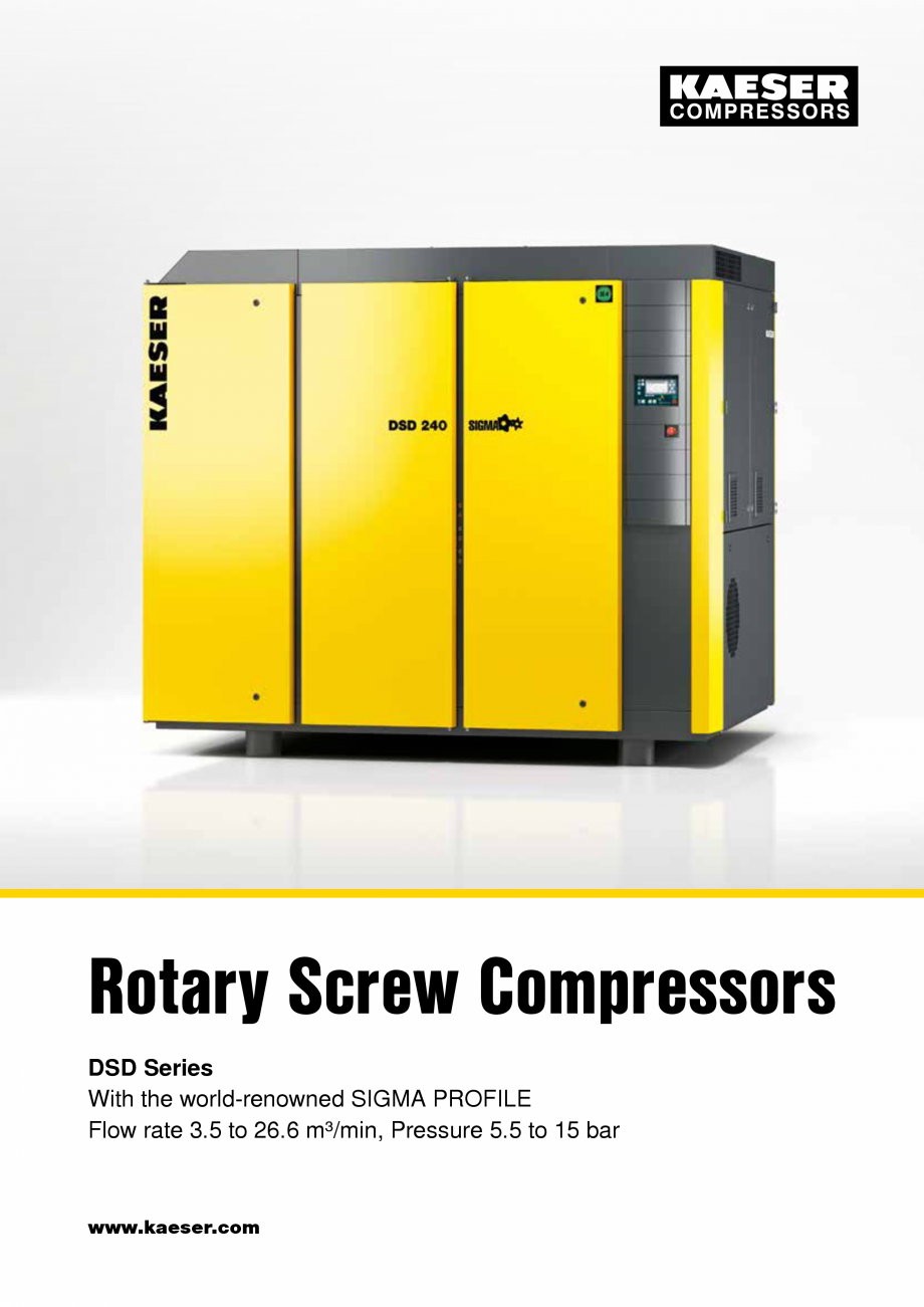Pagina 1-Compresoare seria DSD KAESER KOMPRESSOREN Catalog, brosura Engleza Rotary Screw Compressors
DSD...
